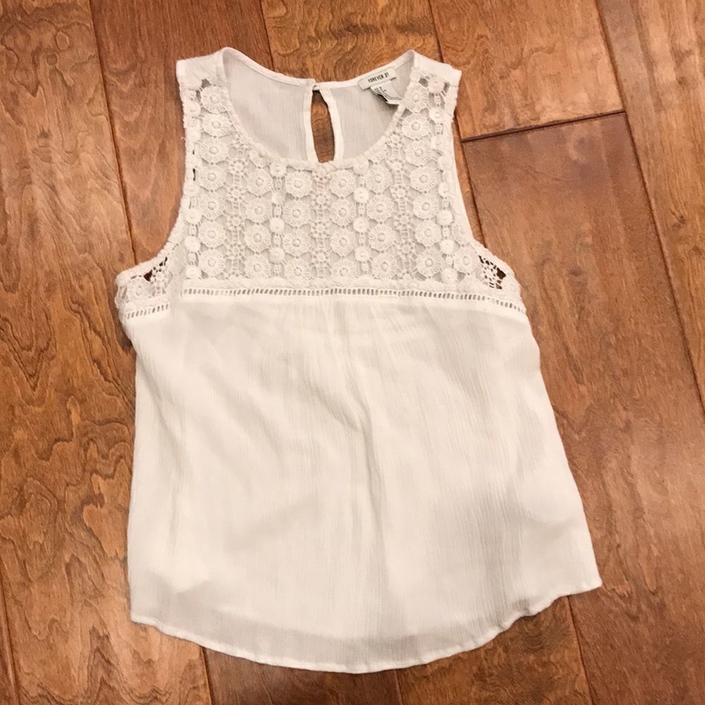 Forever 21 Crochet Detail Tank Top